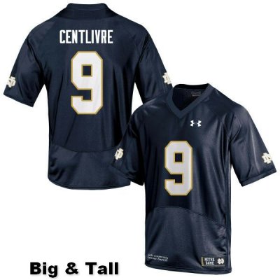 Notre Dame Fighting Irish Men's Keenan Centlivre #9 Navy Under Armour Authentic Stitched Big & Tall College NCAA Football Jersey BJF4899PJ